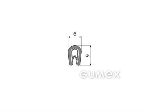 Profil U-PIRELI mit Metallverstärkung ohne Bauch A1012, 78°ShA, PVC, -25°C/+70°C, grau, 